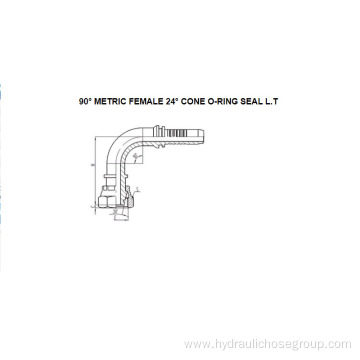 90° Metric O-Ring Female 24° Cone L.T. 20491